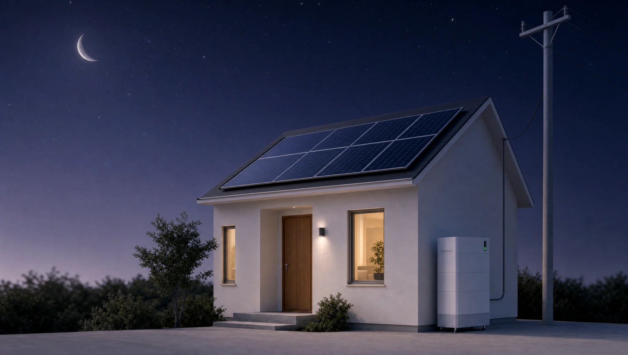 Diagram van energie-stroom 's nachts met dynamisch contract